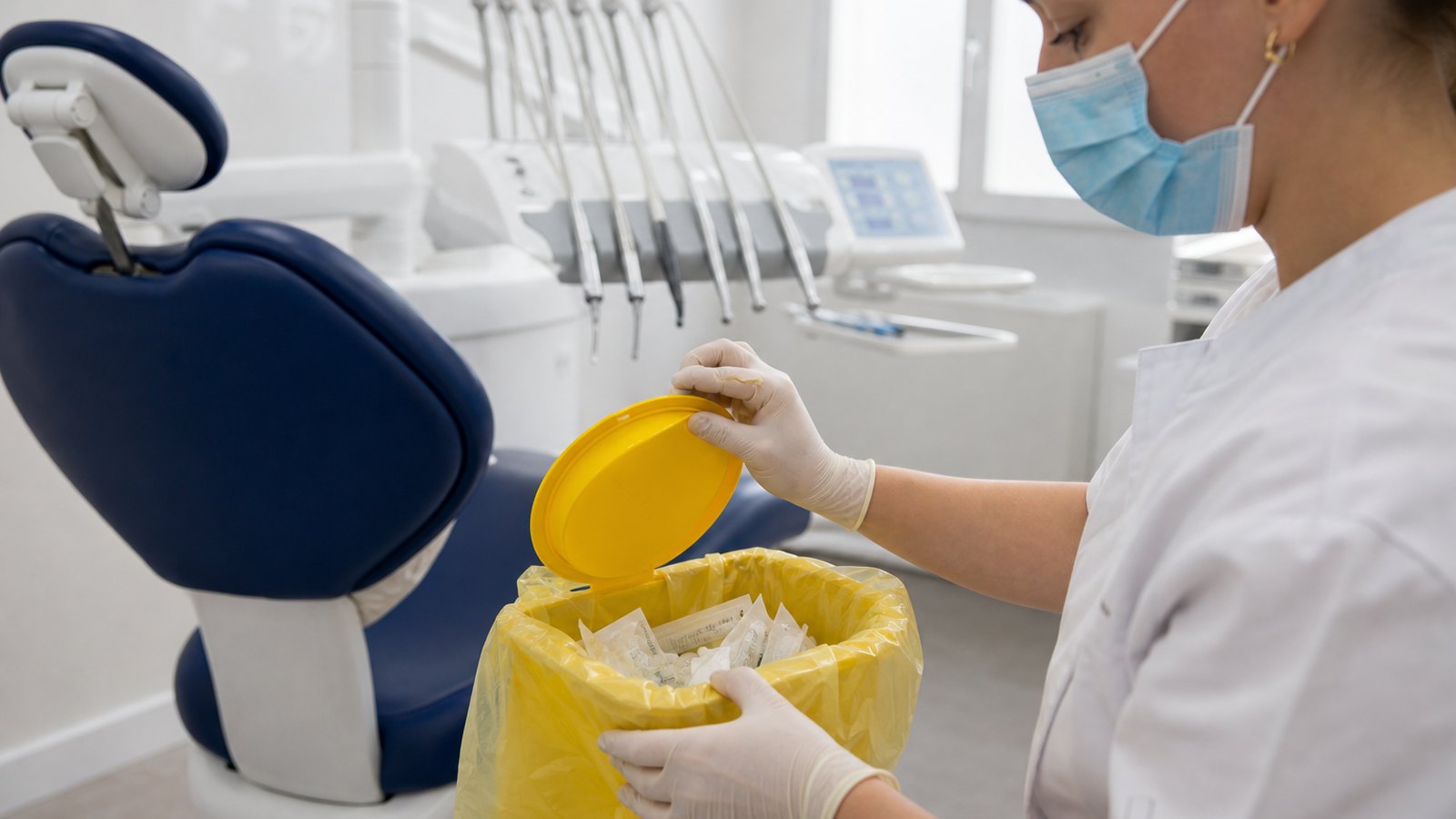 Cabinet dentaire et matériel de soins générant des déchets DASRI